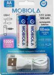 Mobiola Baterii AA reîncărcabile prin USB-C, 1650mAh