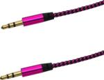 mobilNET Cablu AUX textil 2x3, 5mm Mov-negru
