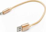 mobilNET Cablu de încărcare și date Tip C 2A, 20cm, Auriu, Ambalaj eco