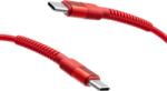mobilNET cablu împletit 2x Type-C 60W 2M 3A, roșu