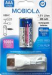 Mobiola Baterii reîncărcabile AAA prin USB-C, 400 mAh