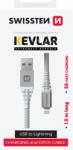SWISSTEN Cablu de date Swissten USB/Lightning 30W 1, 5m alb Kevlar