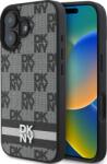 DKNY Husă DKNY din piele PU cu model în carouri și dungi spate pentru iPhone 16 negru