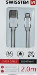 SWISSTEN Cablu de date Swissten Lightning (8pin) 2 m - alb împletit