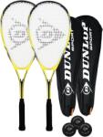  Squashütők Szett 2 Darab Dunlop Nanomax Ti Szett Tartozék Ütőtáskákkal Komplett Labdákkal - squashütő készlet, dunlop nanomax ti, head light ütők, 2 darab ütő, ütő tokok, squashütő 16x18
