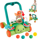Mattel Fisher-Price, testoasa stimulativa, walker-impingator 2 in 1, jucarie pentru bebelusi