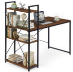 Homelux Íróasztal 120x60 cm, 3 polcos, sötét diófa, loft stílus (TH-SD-15) - homelux