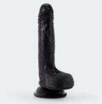 Crushious Dildo Realist Crushious Inviktus cu Ventuza, Silicon Lichid, Negru, 19 cm Dildo