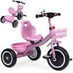 ECOTOYS Háromkerekű tricikli, ECOTOYS WQL-1999, rózsaszín, tartós EVA habkerekek, csengő, 2 kosár, teherbírás: 25 kg (TF3819)