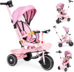 ECOTOYS Háromkerekű tricikli, ECOTOYS WQL-066-18, rózsaszín, forgatható ülés, levehető napellenző, szülőkormány, biztonsági öv és karfa, tartós EVA habkerekek, LED fények, pohártartó, teherbírás: 25 kg (TF383
