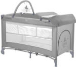 KIKKA BOO Pătuț pliabil bebe, 2 niveluri, So Gifted Plus - Grey Gri (13DB5F)