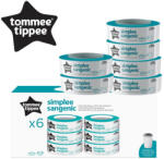Tommee Tippee Simplee Sangenic Reîncărcare dozator de scutece 6 bucăți (139FD2)