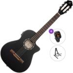 Ortega Guitars RCE125SBK-3/4 Standard SET 3/4 Negru satinat Chitară clasică cu preamplificare
