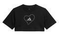 Adidas Rövid ujjú pólók SATIN EMBROIDERY CROPPED GRAPHIC T-SHIRT Fekete 9 / 10 éves