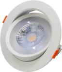 TRACON Beépíthető álmennyezeti LED lámpatest, forgatható, 200-240 V, 50Hz, 9W, 4000K, 630lm, 38°, IP20, D=115mm, EEI=G (DLCOB9NW) (DLCOB9NW)