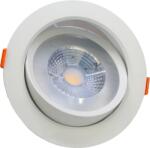 TRACON Beépíthető álmennyezeti LED lámpatest, forgatható, 200-240 V, 50Hz, 9W, 3000K, 630lm, 38°, IP20, D=115mm, EEI=G (DLCOB9WW) (DLCOB9WW)