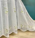 fuggonyoutlet Méteráru, Vitrázs Függöny, Voile Virágos fehér, 60 cm