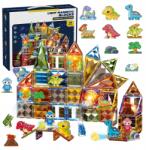 click4TOYS Világító Mágneses Építőkockák Dinoszauruszok Gyerekeknek Led 98 Db-os (7824)