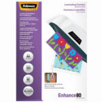 Fellowes Lamináló fólia, A4, 80 mikron, fényes, öntapadó hátlappal, 100 db/doboz, Fellowes® (5302202) - irodaszerpiac