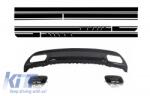 KITT Hátsó spoiler, diffúzor és kipufogóvégek Mercedes W176 A-osztály 12+ AMG Dizájn B stílus (COCBMBW176AMGBTS)
