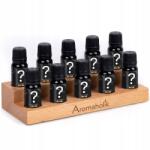 Aromaholik Természetes illóolajok 10 db-os szett Fa állvány (Zestaw Olejków Eterycznych Wybór + Podstawka)