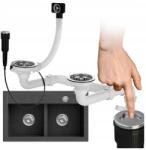 Granitan MosogatószIFON mosogatóhoz Automata lefolyó króm Kétrekeszes Push (SYFON24815)