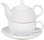 Clayre & Eef Set ceainic ceasca ceramica alba 17x16x13 cm, 350 ml, 250 ml (6CETEFO0001deco)