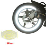 Arts and Crafts Set 16 ornamente Reflectorizante pentru jante auto, moto, culoare Argintiu (AVX-AG555E)