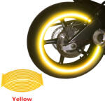 Arts and Crafts Set 16 ornamente Reflectorizante pentru jante auto, moto, culoare Galben (AVX-AG555D)