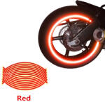 Arts and Crafts Set 16 ornamente Reflectorizante pentru jante auto, moto, culoare Rosie (AVX-AG555B)