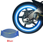 Arts and Crafts Set 16 ornamente Reflectorizante pentru jante auto, moto, culoare Albastra (AVX-AG555A)