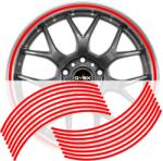 Arts and Crafts Set 16 inele din autocolant pentru jante culoare Rosu Lucios (AVX-DJNT-01)