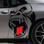 Arts and Crafts Set 2 stickere autoadezive Tuning in doua culori, model "Gorilla", dimensiune 70 x 47 cm, culoare Negru + Rosu (AVX-TUNING-23)
