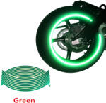 Arts and Crafts Set 16 ornamente Reflectorizante pentru jante auto, moto, culoare Verde (AVX-AG555C)