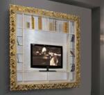 Settimo Suport TV supendat Essenza cu biblioteca, din lemn, 206 x H 206 cm, stil clasic italian (EU372)