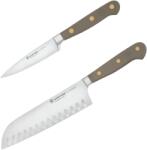 WÜSTHOF CLASSIC 2-Piece Knife Set, Santoku and Vegetable Knife (17 cm/9 cm) Velvet Oyster