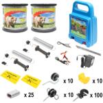 Breckner Germany Kit complet gard electric 12/220V, 9.4 Joule lungime sarma 2000m, 100 izolatori si placute avertizare Britmann (bk87118)