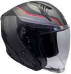 Faseed 620 Gri / Negru Mat / Roșu Casca Moto Jet ECE 22.06 1350gr cu Sunvisor 28606140 (28606140)