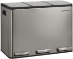 Brius Cos reciclare 3 compartimente 45 L, galeti detasabile cu maner si capace soft close, inox, 46x35x62 cm, argintiu (EZ-LTB145EZ01) Cos de gunoi