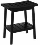 5five Simple Smart Taburet de baie cu depozitare 5Five Bambou din bambus, negru, 40x25x46 cm (JJ-174605A)