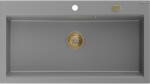 Mexen Slido gránit mosogató 1 rekesz, 900 x 500 mm, szürke, arany szifon - 6528901005-71-G (6528901005-71-G)
