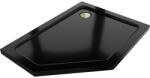 Mexen Flat ötoldalú slim zuhanytálca, jobb, 90 x 80 cm, fekete, arany szifon - 41P708090R-G (41P708090R-G)