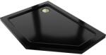 Mexen Flat ötoldalú slim bal zuhanytálca 100 x 90 cm, fekete, arany szifon - 41P709010L-G (41P709010L-G)