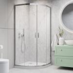 Radaway Cabina de dus semirotunda cu usi glisante Radaway Alienta 80x90 cm crom-transparent (10248090-01-01)