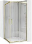 Rea Cabina de dus patrata cu usi glisante auriu periat Rea City 80x80 cm si cadita alba (5906366002441)