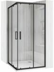 Rea Cabina de dus patrata cu usi glisante negru Rea City 90x90 cm si cadita neagra (5906366000553)