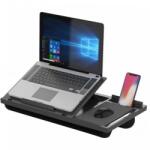 ProCart Suport Ergonomic Procart CDLZ-522 pentru Laptop 15Inch Ajustabil 7 Pozitii cu Mousepad Stand Telefon si Stilou Perna Moale pentru Genunchi Negru (CDLZ-522) Suport laptop