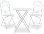 PAKKETO Set Masa si Scaune Gradina Walen 3 Piese Negru, Alb, 60x60x93 cm (137-000003)