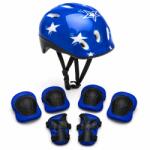 Fixato Set Protectie Pentru Copii 7 in 1 FIXATO, Casca pentru 4-12 ani, Genunchiere, Cotiere si Aparatori Incheieturi, pentru Ciclism, Patinaj, Skateboard, Albastru (set-copii-2-albastru)