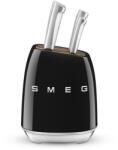 Smeg Комплект ножове със стойка smeg kbsf02bl, 7 части, Слотове от акациево дърво, Немска неръждаема стомана, Черен (kbsf02bl)